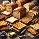 A variety of bread slices toasted golden brown to perfection, highlighting the best bread for toast. A variety of bread slices toasted golden brown to perfection, highlighting the best bread for toast.