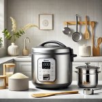 Aroma rice cooker with sleek design and multi-functional features. Aroma rice cooker with sleek design and multi-functional features.