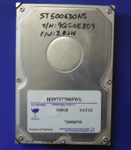 H397377005WL, SEAGATE, ST500630NS